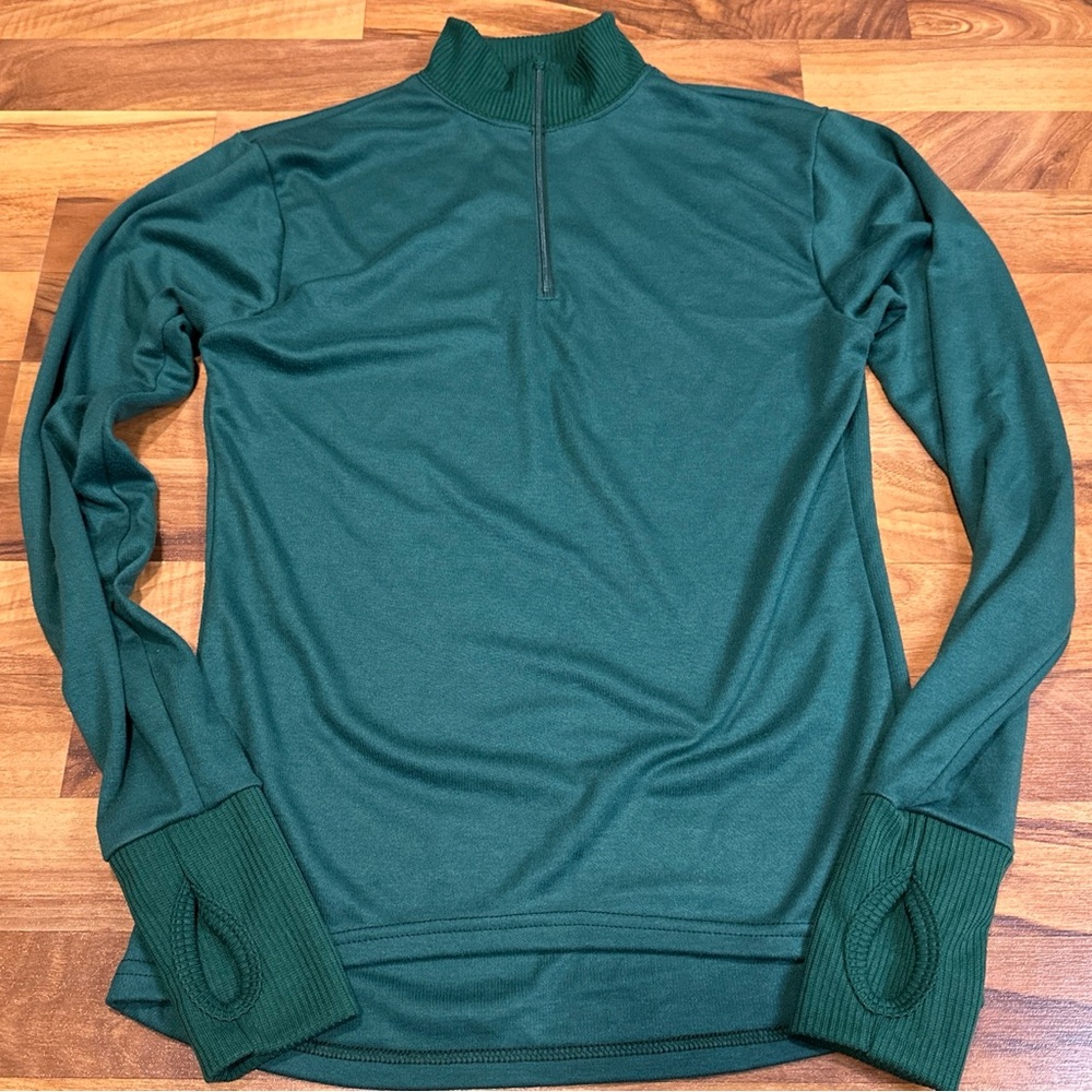 Vintage Cabela's Women's Medium Base Layer Mock Neck 1/4 Zip Wristlet Shirt